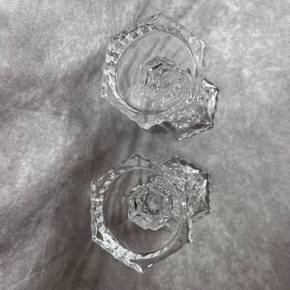 Lead Crystal Glass Candle Holders or Vases ONLY **CANDLES/FLOWERS NOT INCLUDED - Picture 7 of 10